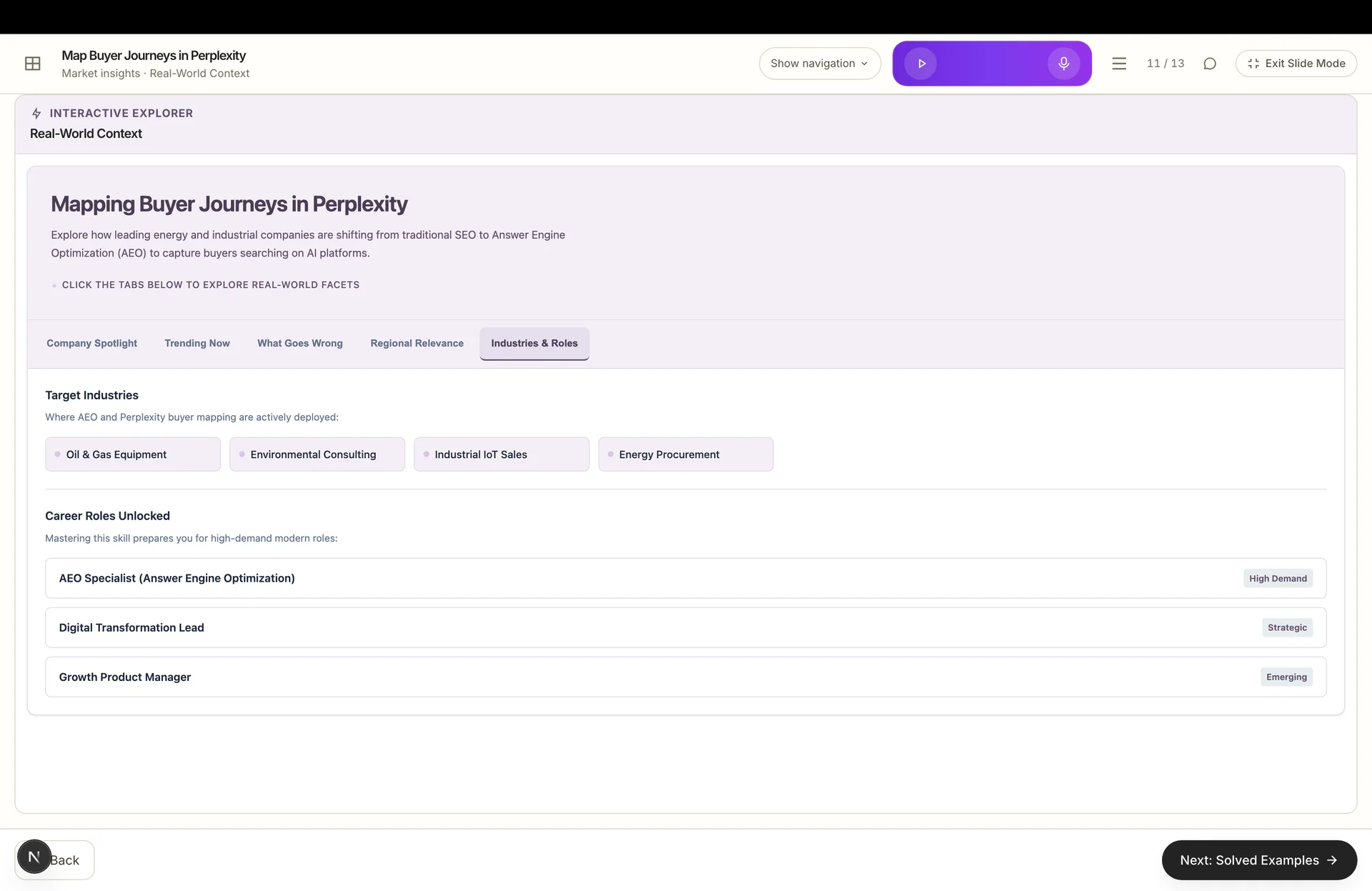 Market insights section