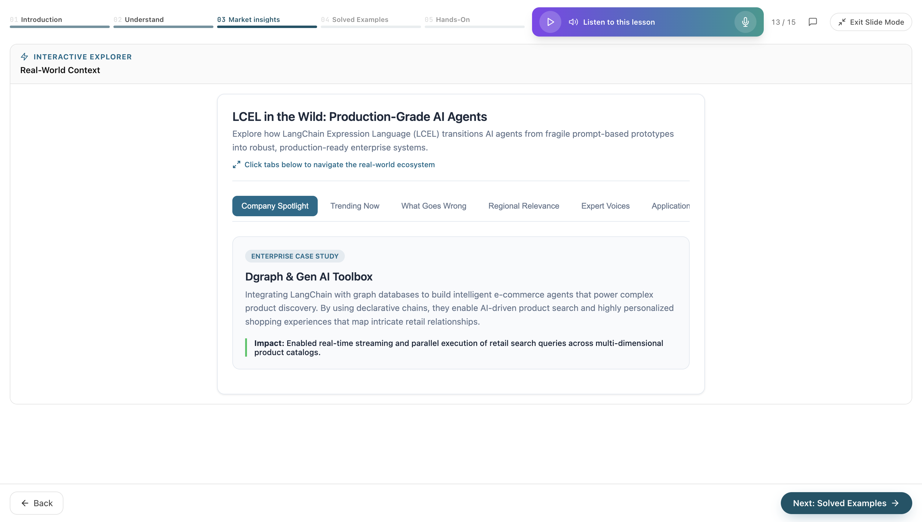 Market insights section